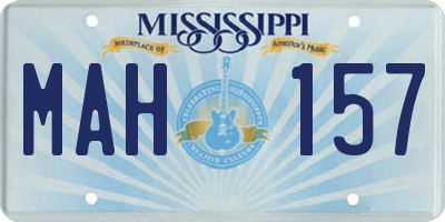 MS license plate MAH157