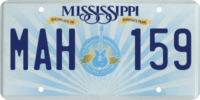 MS license plate MAH159