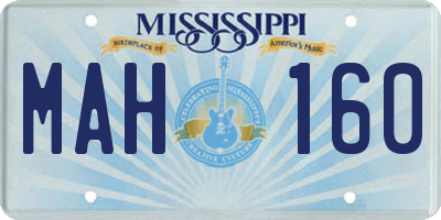 MS license plate MAH160