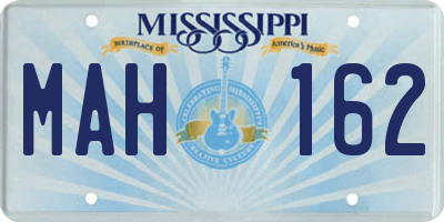 MS license plate MAH162