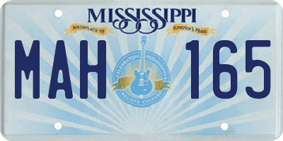 MS license plate MAH165