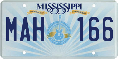 MS license plate MAH166