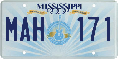 MS license plate MAH171