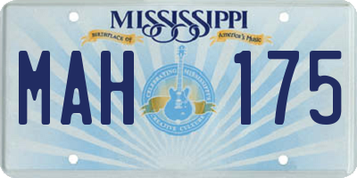 MS license plate MAH175