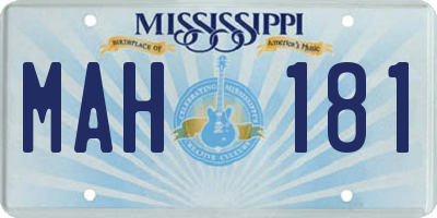 MS license plate MAH181