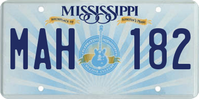 MS license plate MAH182