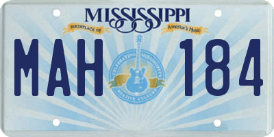 MS license plate MAH184