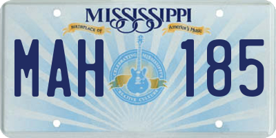 MS license plate MAH185