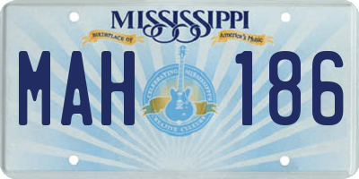 MS license plate MAH186