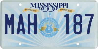 MS license plate MAH187