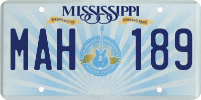 MS license plate MAH189
