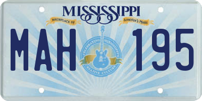 MS license plate MAH195
