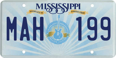 MS license plate MAH199