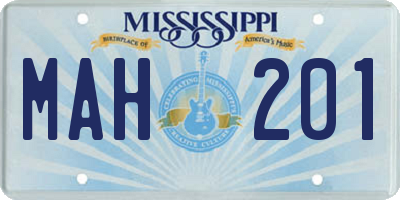 MS license plate MAH201