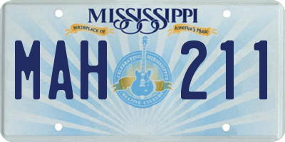 MS license plate MAH211