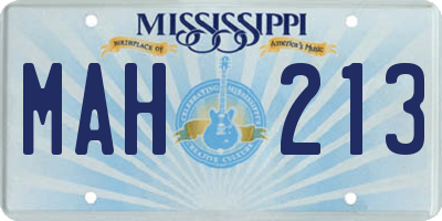 MS license plate MAH213
