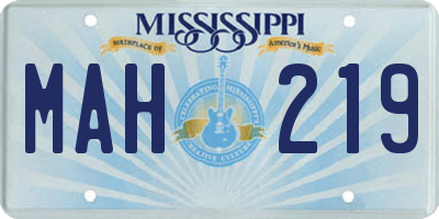 MS license plate MAH219