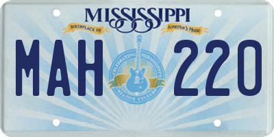 MS license plate MAH220
