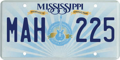 MS license plate MAH225