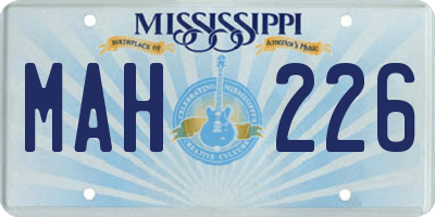 MS license plate MAH226