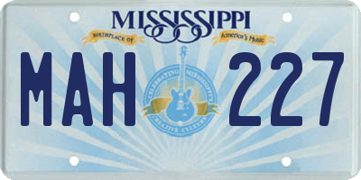 MS license plate MAH227