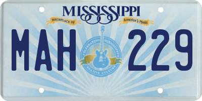 MS license plate MAH229