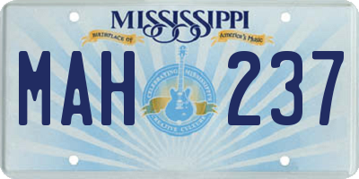 MS license plate MAH237
