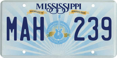 MS license plate MAH239