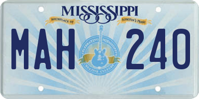 MS license plate MAH240