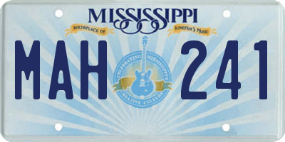 MS license plate MAH241