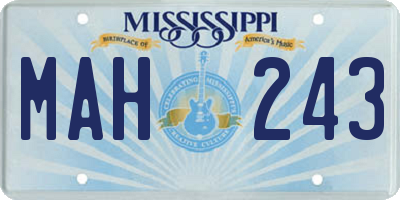 MS license plate MAH243