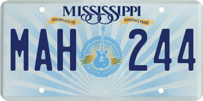 MS license plate MAH244
