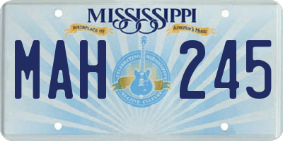 MS license plate MAH245