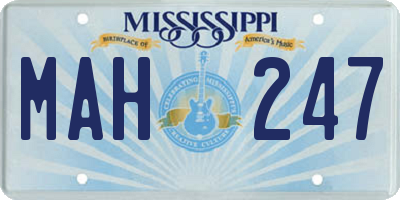 MS license plate MAH247