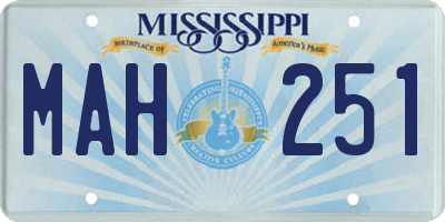 MS license plate MAH251