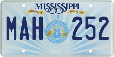 MS license plate MAH252