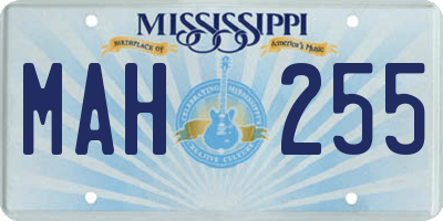MS license plate MAH255