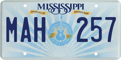 MS license plate MAH257