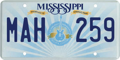 MS license plate MAH259
