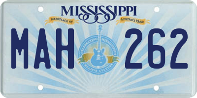 MS license plate MAH262