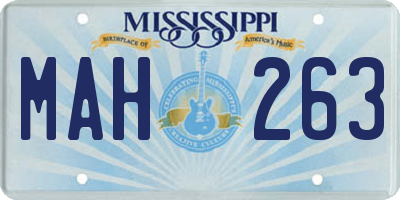 MS license plate MAH263