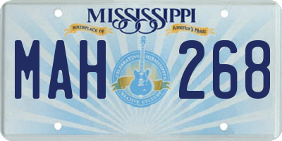 MS license plate MAH268