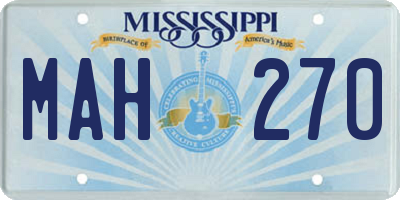MS license plate MAH270