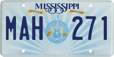 MS license plate MAH271