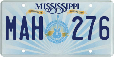 MS license plate MAH276