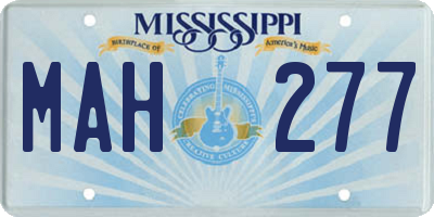 MS license plate MAH277