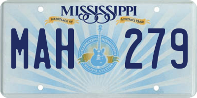MS license plate MAH279