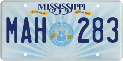 MS license plate MAH283