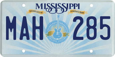 MS license plate MAH285