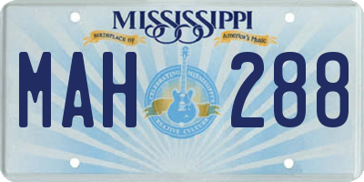 MS license plate MAH288